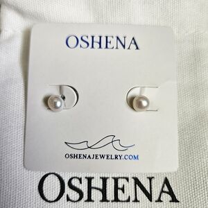 Oshena Jewelry White Freshwater Pearl Stud Earrings